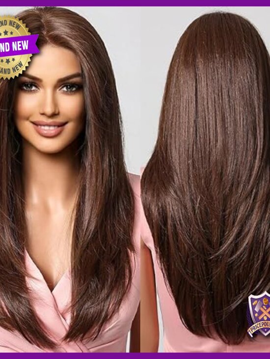 13x6 HD Lace Front Wig, 22 Inch Straight Synthetic, Glueless for Daily Use main image 5
